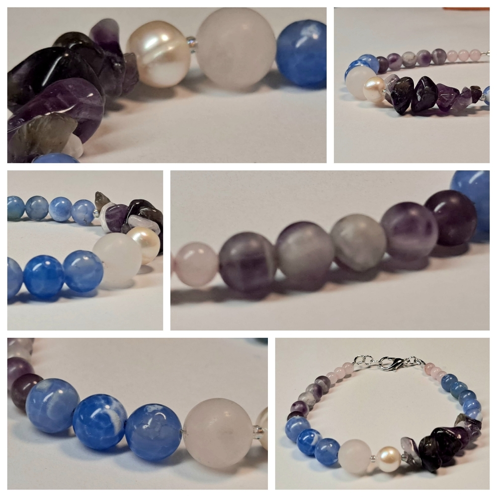* SPIRITUAL BALANCE * HEART HEALING GEMSTONE BRACELET BEADED BRACELET